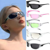 Trizchior New Punk Y2K Sunglasses Women Goggle Luxury Brand Wrap Square Sun Glasses 2000'S Shades Eyewear UV400 Female Designer Eyeglasses
