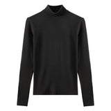 Trizchlor Cashmere Silk Protein Top Half high collar German velvet bottoming shirt for women in autumn and winter with slim long sleeves