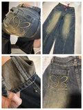 Trizchlor Women Vintage Streetwear Jeans Fashion Oversize Loose Wide Leg Pants Harajuku Style Hip-hop Jeans Y2k Denim Pants Men Clothes