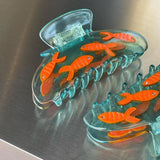 Trizchior Cute Transparent Goldfish Hair Clips Cartoon Acetate Claw Clip Shark Crab Hairclip Hair Accessories for Women Girls Hair Pins