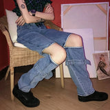 Trizchlor - Jeans Women Spring Summer 2024 New High Waist Detachable Trousers Fashion Casual Loose Straight Leg Pants Womens
