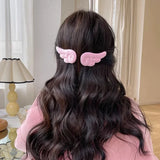 Trizchior Super Cute Angel Wing Plush Hairpin Children Girl Women's Heart Shape Hair Clip Barrettes Headdress Hair Accessories Ornaments