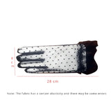 Trizchior 1pc Sexy Transparentes Dot Print Black White Mesh Tulle Glove Spring Summer Thin Short Glove Club Prom Party Dancing Dress Glove
