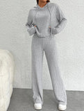 2024 New Arrival Wholesale Women's Long Sleeve Hooded Casual Long Pants Loungewear Set Daily Wear Fashion Ladies Clothes Sets