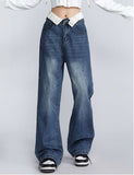 Trizchlor - Fold-Over Waist Jeans