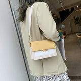 Trizchlor Contrast color Leather Crossbody Bags For Women 2023 Travel Handbag Fashion Simple Shoulder Messenger Bag Ladies Cross Body Bag