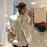 Trizchlor  Casual Solid Minimalist Korean Loose Coats Female Stand Collar Sleeveless Fashion Winter Coat For Women 2021 Style
