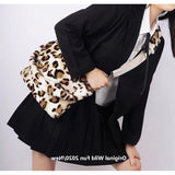 Christmas Gift Vintage Leopard Pattern Cool Girls Purse Handbags Soft Plush Furry Women Messenger Bag Elegant Faux Fur Ladies Shoulder Bags