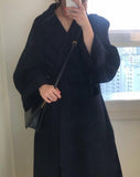 Women Elegant Winter Cashmere Overcoat Long Bandage Woolen Coat Cardigan Loose Plus Size Abrigos Mujer Manteau Femme Hiver