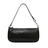 Retro Alligator Skin Pattern Female Small Handbags Short Strap Shoulder Bags Phone Purse Baguette Bag High Quality PU Leather