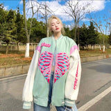 Trizchlor Kawaii Heart Anime Hoodies Zipper Print Cardigan Jacket Harajuku Korean Funny Cute Sweatshirt Alt Girl Y2K Fleece Hoodie Jackets