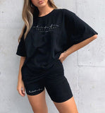 Trizchlor Women Shorts Tracksuit Casual Two Piece Set Summer Clothes Lounge Wear Conjunto Verano Mujer Tshirts Femme 2021 Fashion Outfits