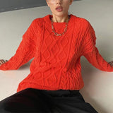 Trizchlor Y2K Candy Colors O Neck Knitted Sweater Women 2023 Autumn Winter Oversized Sweaters Casual Thick Warm Female Pullovers