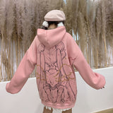 Trizchlor Kawaii Anime Winter Women Hoodie Cute Cartoon Long Sleeve Casual Hoodie Oversized Sweatshirt Harajuku Tops Fashion Pullover 2023