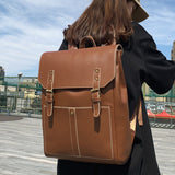 Trizchlor PU Leather Woman Backpack High Quality Female Rucksack Vintage Double Shoulder Bag Large Capacity School Bag Backpacks Mochila