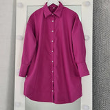 Oversized Purple Fashion Woman Blouses Turn-Down Collar Long Sleeve Loose Autumn Shirt Female Button Elegant Tops Lady 2023
