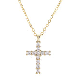 New Gothic Pink Cross Necklace Purple Zircon Punk Pendant Necklace Y2K Heart Cross Chain Necklace for Woman Jewelry Accessories