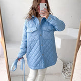 Trizchlolr Christmas Gift Women's Clothing Shirt Style Lapel Mid-length Plaid Casual Belted Jacket Cotton Pockets Tailored Collar Stylish Outerwear