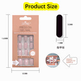Trizchlor 24Pc Nails Art Fake Nail Tips False Press On Coffin With Glue Stick Designs Clear Display Short Set Full Cover Artificial Square