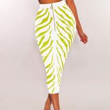 Trizchlor New Arrival 2023 Fashion Long Bandage Skirt Women Lime Zebra Print Bodycon Bandage Skirt Midi Club Party Skirt