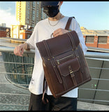 Trizchlor PU Leather Woman Backpack High Quality Female Rucksack Vintage Double Shoulder Bag Large Capacity School Bag Backpacks Mochila