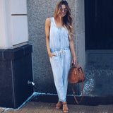 Trizchlor Rompers Women Autumn Overalls Plus Size Blue Long Jean Jumpsuit Ladies Sleeveless Salopete Street Wear Mameluco Mujer Dungarees