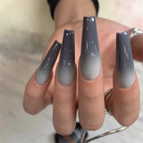Trizchlor New Gradient Style Matte Full Coverage Long Ballet False Nail Tips  2023 Trend Nail Art French Manicure Tools  24Pcs