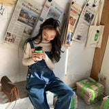 Trizchlor Christmas Gift Denim Jumpsuits Women Solid Basic Overalls BF Chic College High Street Office Lady Elegant Long New Hot Sale Blue Fashion 2022