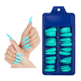 Trizchlor 100PCS/Box False Nail Tips Fake Nails Art DIY Long Stiletto Acrylic Manicure DIY Tools Full Style 20 Colors Hot Sale Beauty Tool