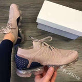 Trizchlor Hot Sale New Style Women's Air Cushion Net Shoes Fashion Flying Woven Women's Shoes Front Lace-up Breathable Running Shoes-1118