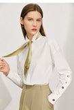 Trizchlor Minimalism Women's Shirts Fashion Buttons Full Sleeve Autumn Blouse For Women Elegant Solid Lady Blouses Tops 12140309