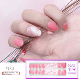 Trizchlor 24/30Pcs/Set Reusable False Nail Tips Set Full Cover Shiny Matte Nail Tips With Designs Press On Nails Art Fake Extension Tips