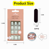 Trizchlor 24Pc Nails Art Fake Nail Tips False Press On Coffin With Glue Stick Designs Clear Display Short Set Full Cover Artificial Square