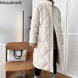 Trizchlor 2022 Winter Women Thick Long Cotton Jackets Female Stylish Loose Puffer Parkas High-Quality Lingge Plaid Warm Wild Coat