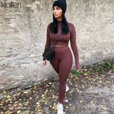 Trizchlor  Solid Tracksuit Women Streetwear Fitness Sportswear T Shirt and Trouser Two Piece Set Women Stretch Skinny Female Outfit