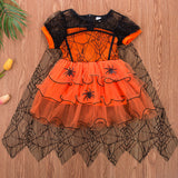 Trizchlor Halloween 1-5Y Baby Girl Halloween Dress Girls Spider Cloak Witch Fancy Party Costume Kids Party  Dresses Toddler Clothes