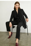 Trizchlor Minimalism Autumn Women's Suit Blazer Causal Pants Lapel Office Coat Solid Vest High Waist Women's Suit Pants