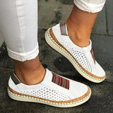 Women Slip on Sneakers Shallow Loafers Vulcanized Shoes Breathable Hollow Out Casual Shoes Ladies S-V
