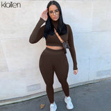 Trizchlor  Solid Tracksuit Women Streetwear Fitness Sportswear T Shirt and Trouser Two Piece Set Women Stretch Skinny Female Outfit
