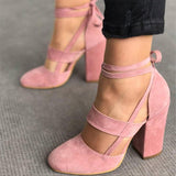 Women Pumps Plus Size 35-43 Women Heels Chaussures Femme Gladiator Summer High Heels For Party Wedding Shoes Women Thick Heels-1101
