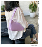 Trizchlor Soft PU Leather Women Purple Underarm Bag Retro Solid Color Ladies Baguette Handbags Fashion Design Girls Small Shoulder Bags