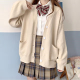 Trizchlor 2022 New Sweet Cute Girl Knitting Sweater Lazy College Style Loose Sleeve Harajuku Girl JK Uniform Sweater Coat S ~ 2XL