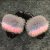 Trizchlor New Arrival Girl Luxury Fluffy Fur Slippers Ladies Indoor Warm Furry Fur Flip Flops Women Amazing Plush Fur Slides Wholesale Hot