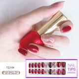 Trizchlor 24/30Pcs/Set Reusable False Nail Tips Set Full Cover Shiny Matte Nail Tips With Designs Press On Nails Art Fake Extension Tips