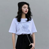 Women Sets Short Sleeve T-Shirts Printed Simple Ankle-length Drawstring Wide-leg Pants Thin Casual Loose Simple Ulzzang Trendy