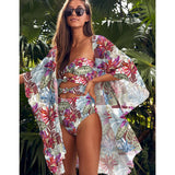 TRIZCHLOR Beach Wear Print Bikini Swimwear Women Wrap Skirt Swimsuit High Waist 2023 Cover Up Sexy Sarong Plage Beach Wear Bathing Suit