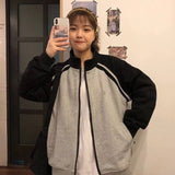 Thanksgiving Day Gift Trizchlor 2022 Baseball Jacket Women Korean Casual Loose Pocket Letter Print Oversized Bomber Sweatshirt Uniform Streetwear Couple Tops