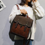 Trizchlor Vintage Pu Leather Women Backpack Preppy Style Backpacks Fashion School Bag College Girl Backpack Shoulder Bags Mochila Feminina