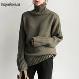 Trizchlor 2024 Women's Sweaters Spring Winter Christmas Blouse Pullover Knitted Turtleneck Split Minimalist Korean Style Oversize Tops