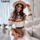 Christmas Gift Women Sweaters O-neck thick striped Pullovers Female long sleeve Knitting Tops contrast color Sky blue white Sweater